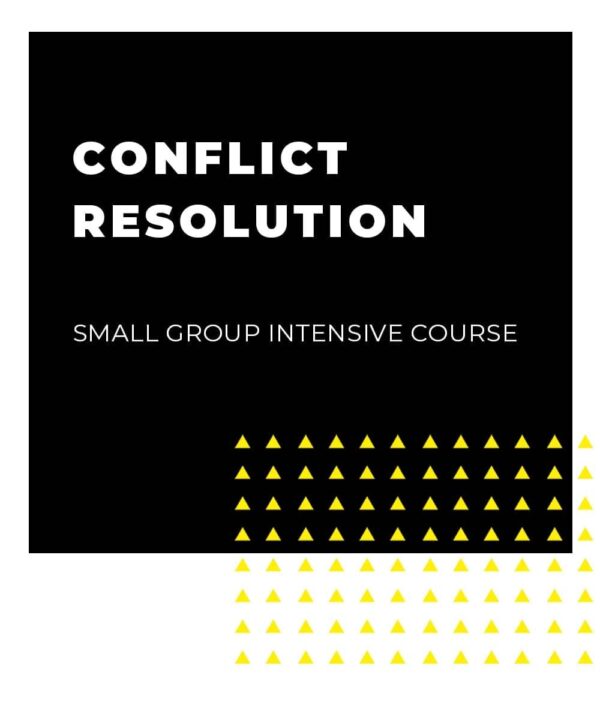 An image displaying text which is the title of the course: Conflict Resolution, 1 Day Intensive Small Group Training