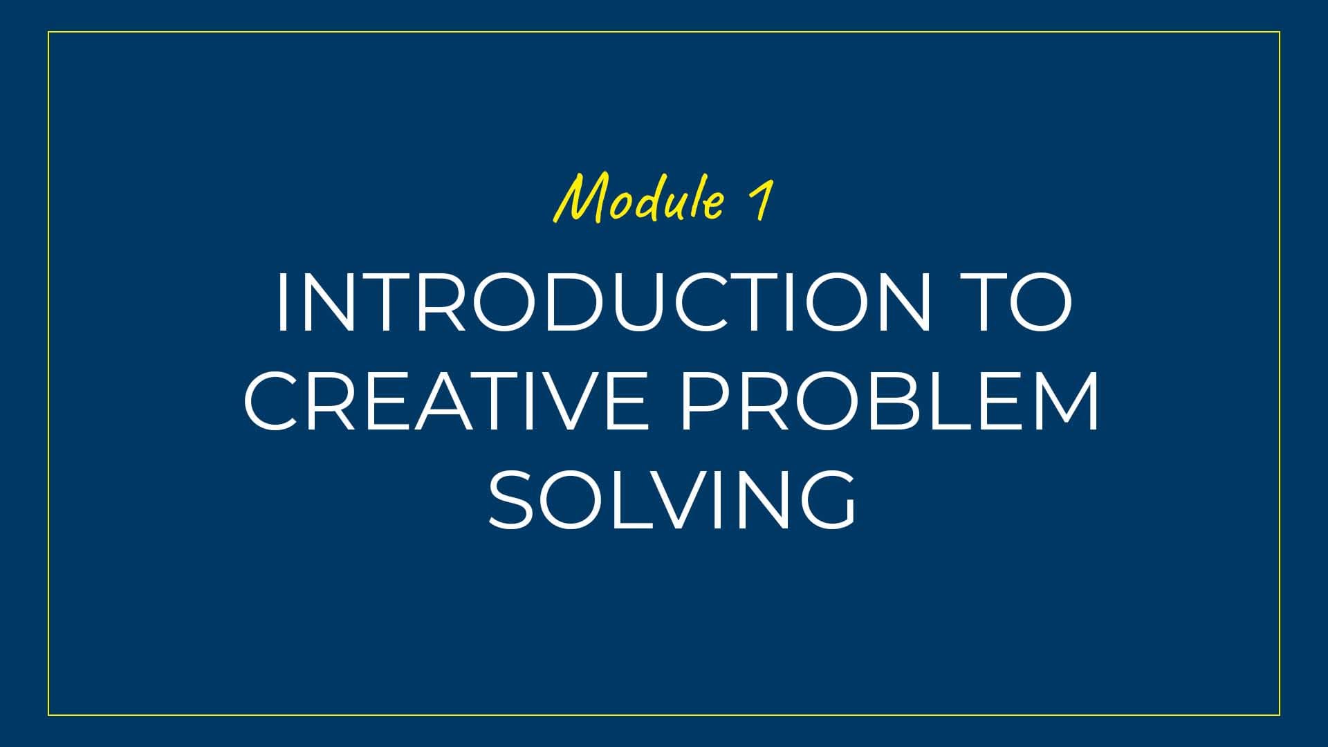 Creative Problem Solving Skills Training for Teams