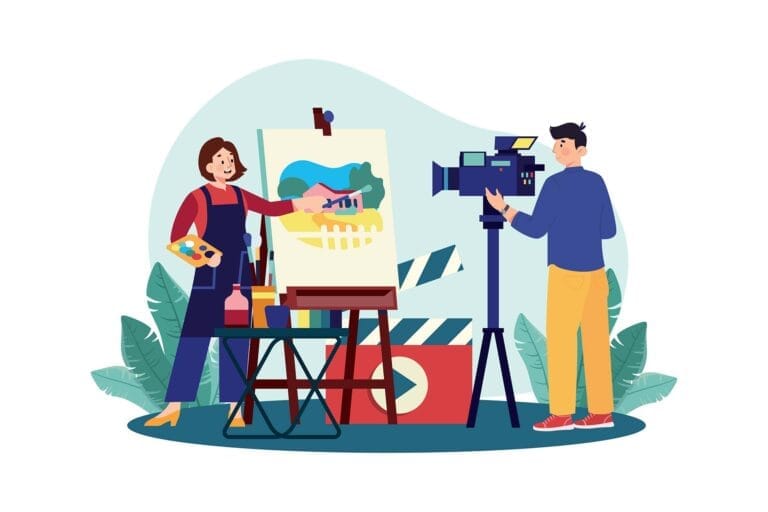An image showing a woman exhibiting very good presentation skills on camera